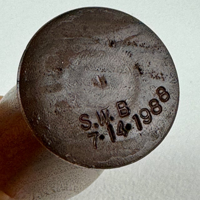 Brown Pair of 1980s Stan W. Bednarz Vintage Wood Turning Miniature Vases For Sale - Image 8 of 8