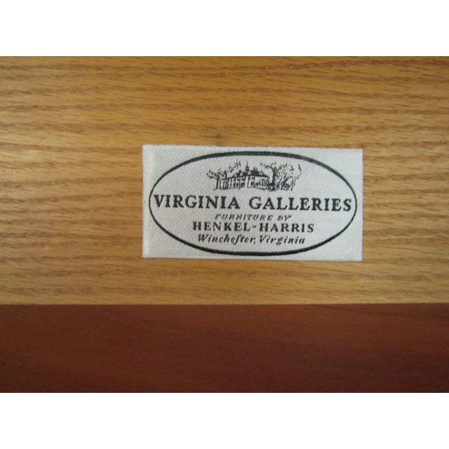 Henkel Harris Solid Mahogany Banded Two Piece China Cabinet For Sale - Image 9 of 13