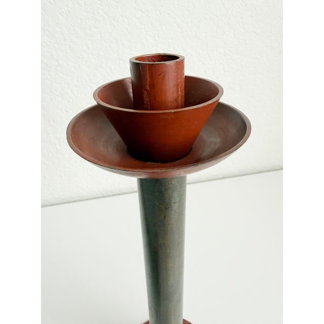 Postmodern Memphis Milano Style Candle Holders, a Pair, Late 20th Century For Sale - Image 9 of 12