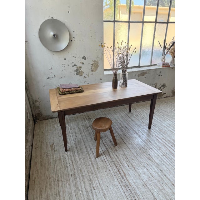 Brown Farmhouse Walnut Table with Spindle Legs, 1950 For Sale - Image 8 of 18