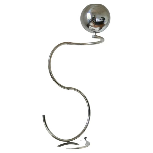 Sculptural Adjustable Chrome Floor Lamp, Italy, 1960s For Sale - Image 12 of 15