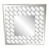 Mid-Century Hal Bienfeld Op Art Square Wall Mirror, 1970s For Sale