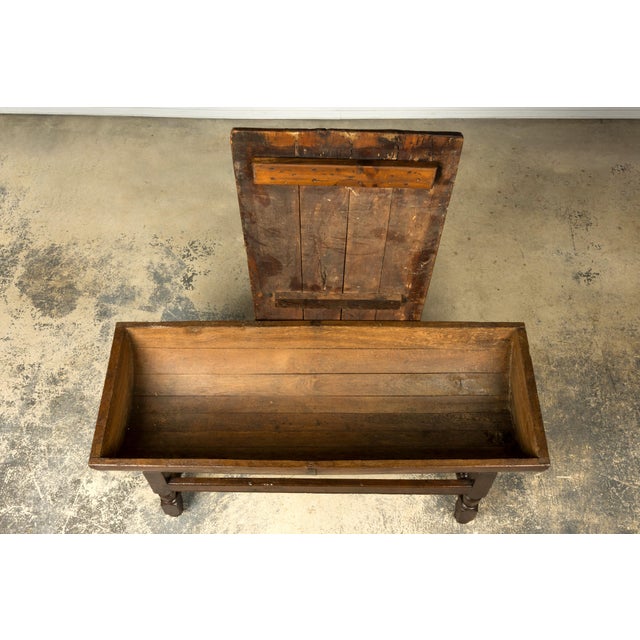 Wood 18th Century French Provincial Oak Petrin Dough Bin Table For Sale - Image 7 of 18