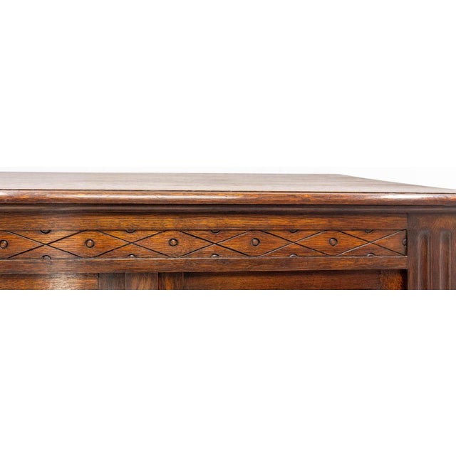 Brown Vintage French Neogothic Style Oak & Wrought Iron Buffet, 1960s For Sale - Image 8 of 18