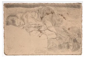 Mino Maccari, Sleeping Figure, Etching on Paper, 1925