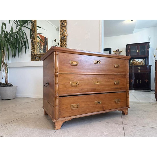 Original Cherrywood Chest, circa 1850. Dimensions: Height x Width x Depth 80 x 109 x 51 cm. For sale is an antique...