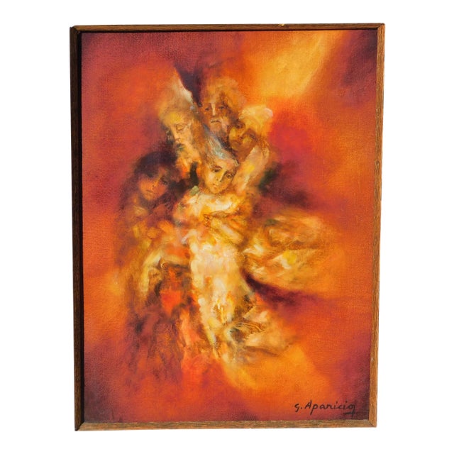 Guadalupe Aparicio, Noted Argentine Artist Surrealist Oil/Canvas 12 X 16 For Sale