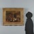 Oil on canvas. Signed lower right. Inside a study, with thick stone walls and a vaulted ceiling, simple furniture but a...