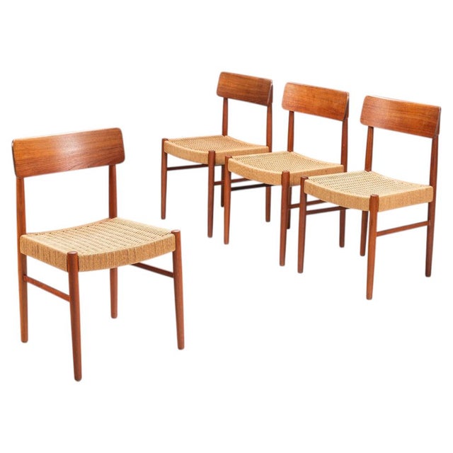 Danish Dining Chairs in Teak and Paper Cord, Denmark, 1960, Set of 4 For Sale - Image 16 of 16