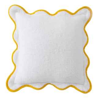 Chairish x Kassatex - Scallop Lounge Chair 20" Pillow, Yellow For Sale