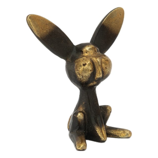 Rabbit Brass Figurine, 1950s For Sale