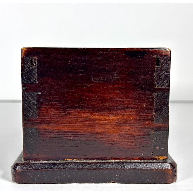 American 19th Century Early American Walnut Dovetail Slide Lid Candle Box For Sale - Image 3 of 16