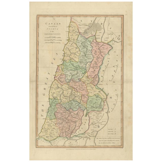 Biblical Holy Land Map of Canaan from Joshua to the Babylonian Captivity, 1823 For Sale - Image 10 of 10