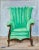 "Green Chair" Contemporary Still Life Original Oil Painting on Canvas by Lisa Haas For Sale