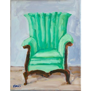 Green Chair (Original Still Life Oil Painting) For Sale