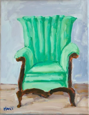 Green Chair (Original Still Life Oil Painting)