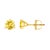 Contemporary 14K Yellow Gold 3-Prong Martini Set 2.0 Cttw Yellow Lab Grown Diamond Solitaire Stud Earrings For Sale - Image 3 of 4