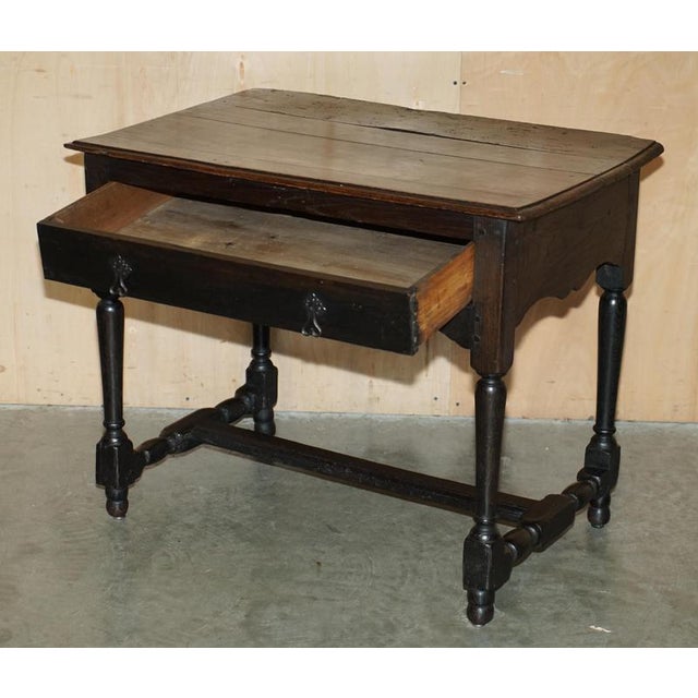 17th Century Antique Charles Ii Flemish Oak Side Table with Single Drawer, 1670 For Sale - Image 15 of 18