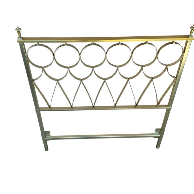 1970s Style-O-Kraft Hollywood Regency Mid-Century Brass-Tone Twin Headboards—A Pair For Sale - Image 12 of 18