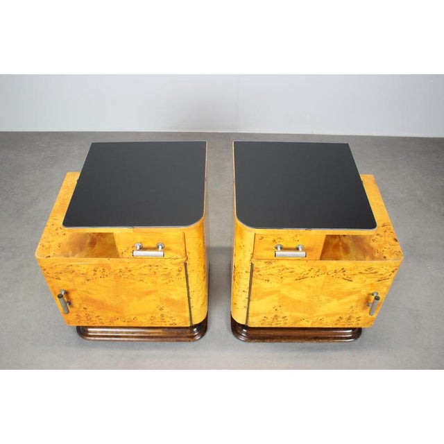 Mid-Century Modern Bedside Tables by Jindřich Halabala, Czechoslovakia, 1950s, Set of 2 For Sale - Image 4 of 18