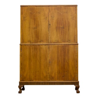 Vintage Burr Walnut Drinks Cabinet, 1930s For Sale