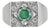Classic Retro Inspired Emerald Cocktail Wide Band, Size 8.5 For Sale
