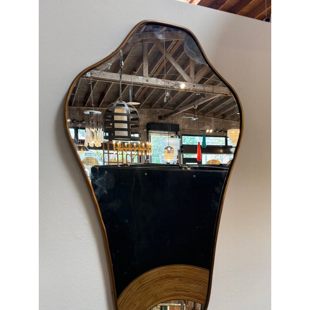 1970s Italian Freeform Brass Wall Mirror For Sale - Image 5 of 5