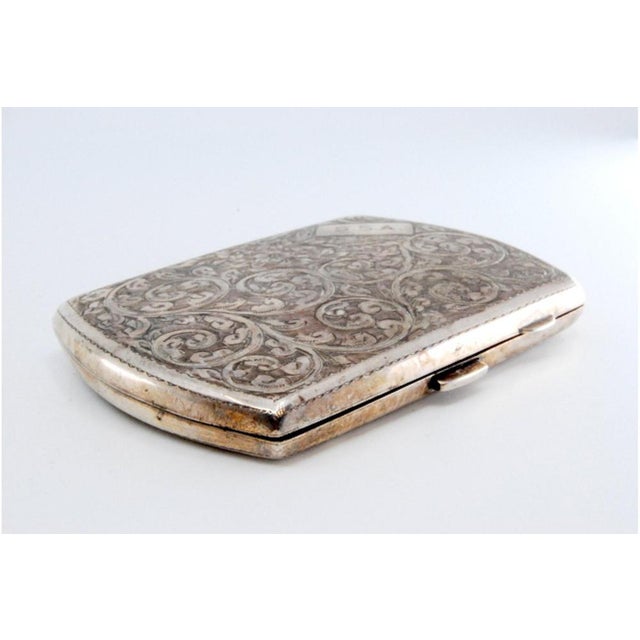Silver Cigarette Case with Floral Motifs For Sale - Image 9 of 11