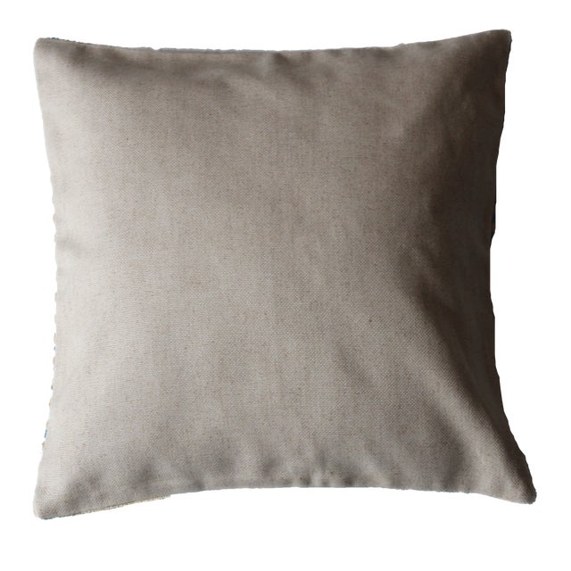 Blue Hand Made Turkish Pillow 16 X 16 For Sale In Washington DC - Image 6 of 7