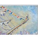 Modern French Vintage Seascape Painting on Board For Sale - Image 3 of 10