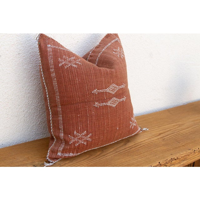 Rust Crossroads Cactus Silk Moroccan Pillow For Sale - Image 4 of 7
