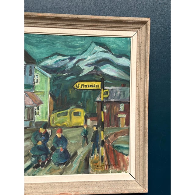 Georg Andersson, Figures in the Street, 1960s, Oil Painting on Canvas, Framed For Sale - Image 5 of 14