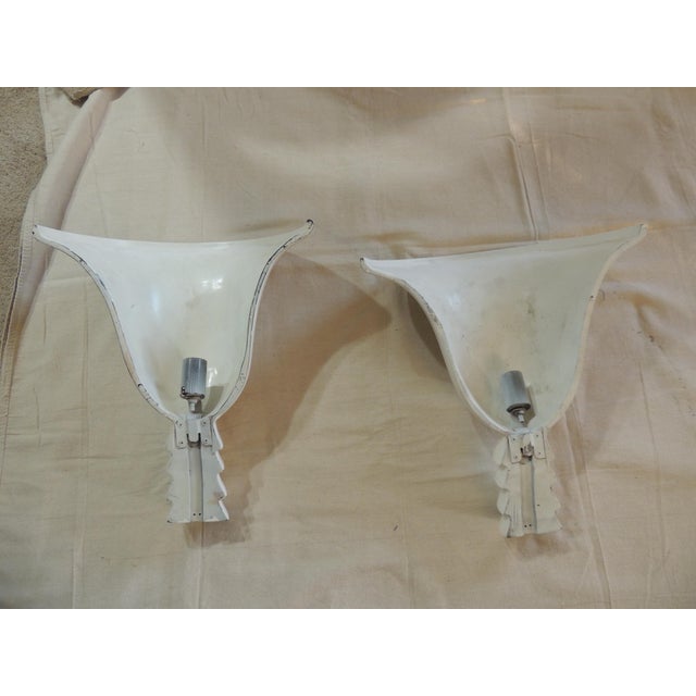 Mid-Century Modern Mid-Century Modern Jean-Michel Frank Style Wall Sconces - Set of 2 For Sale - Image 3 of 8