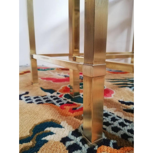 Mid-Century Modern Mid-Century Italian Brass and Glass Nesting Tables, 1970s, Set of 3 For Sale - Image 3 of 18