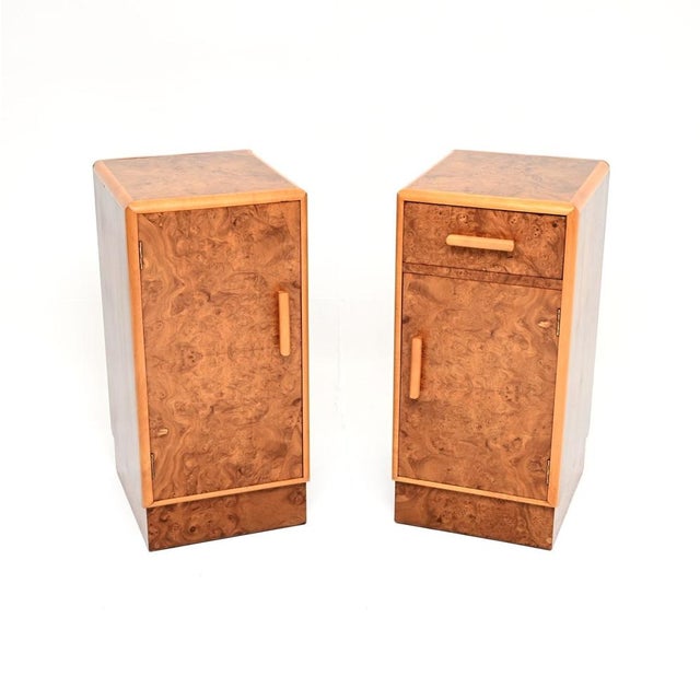 Art Deco Burr Walnut Bedside Cabinets, 1930, Set of 2 For Sale - Image 11 of 11