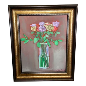 Original Still Life of Roses Oil Painting #3
