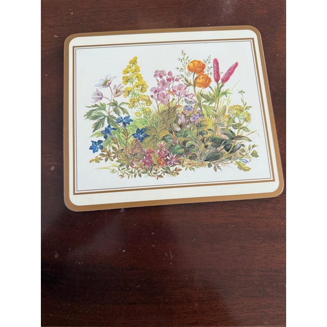 Six sweet cork floral placemats in original box. Could also be used as trivets. Purchased in Nottingham UK in late 1980s....