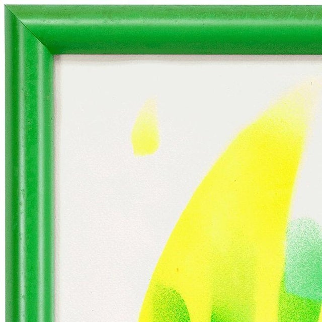 Eli Content, Mod Dutch Jewish Artist Untitled, Green Hand Painting For Sale - Image 4 of 4