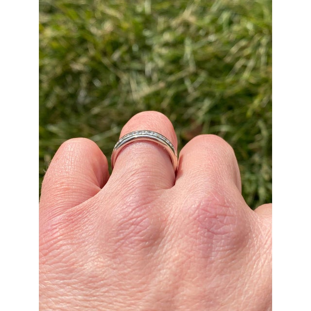 Metal The Myles: Gentleman's 14K Channel Set Diamond Wedding Band For Sale - Image 7 of 8