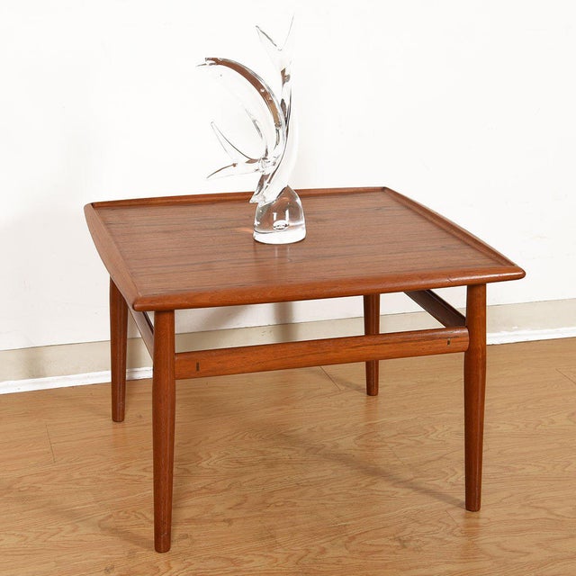 Teak Raised Lip Edge 28" Square Coffee Table by Grete Jalk Chairish