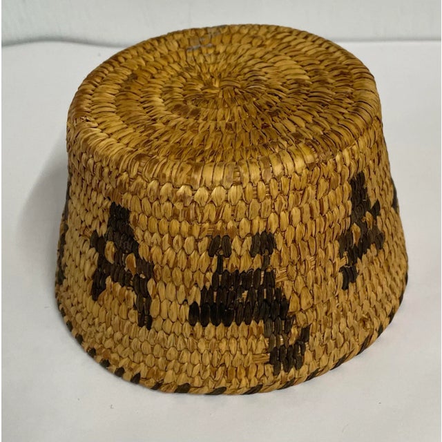 Textile Vintage American Indian Tohono O'Odham Papago Hand Woven Pictorial Basket For Sale - Image 7 of 7