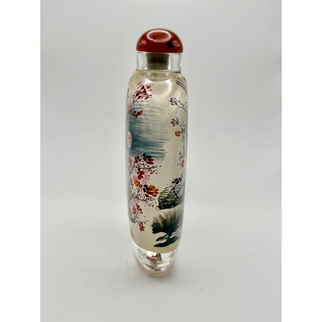 Oversize Inside Painted Snuff Bottle With Spring Blossoms For Sale In Chicago - Image 6 of 12