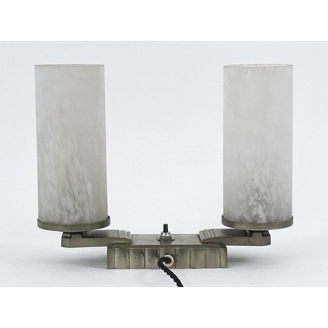 Art Deco Brass and Glass Table Lamp, France, 1920s For Sale - Image 13 of 18