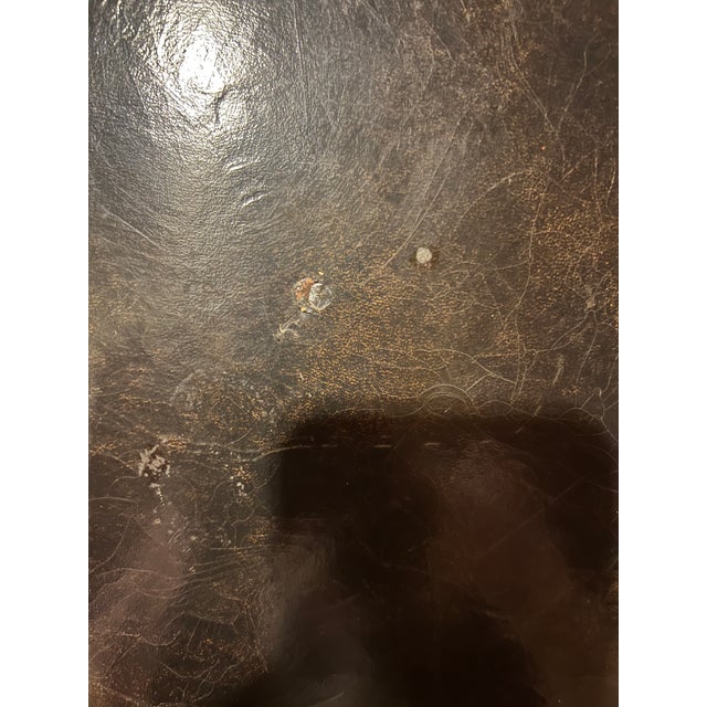 Brown Early 21st Century Leather Top Drum Accent Table by Henredon For Sale - Image 8 of 12