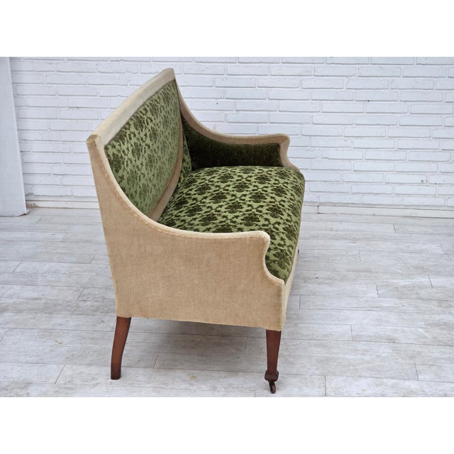 Danish Ash Wood Two-Seater Sofa with Velour Upholstery, 1930s For Sale - Image 14 of 18