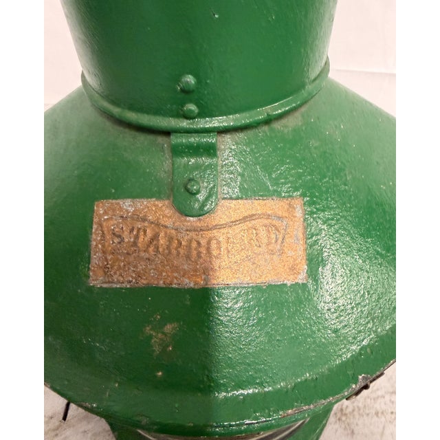 Large Nautical Ships Starboard Lantern, 1920s For Sale - Image 6 of 7