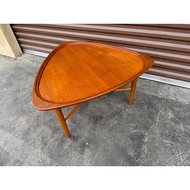 1950s Vintage Danish Modern Teak Guitar Pick Table by Kurt Ostervig for Jason Ringsted For Sale - Image 5 of 5