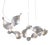 Dune 8 Curve Chandelier with Silver Anodized Shades by Daniel Becker For Sale