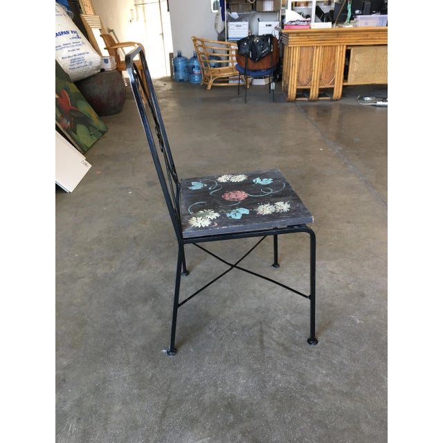 1950s 1950s Scrolling Iron Patio/Outdoor Lounge Chair W/ Pad Seat, Set of Four For Sale - Image 5 of 7