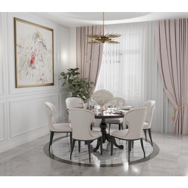 Lark 6-Light Round Statement Brass and Crystal Chandelier For Sale In Atlanta - Image 6 of 8